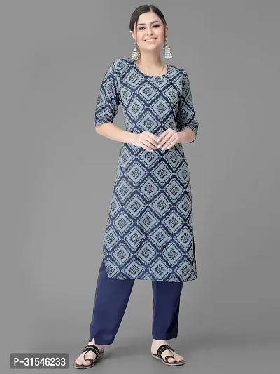 Stylish Crepe Printed Straight Kurta With Pant Set For Women-thumb3