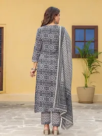 Stylish Black Viscose Rayon Kurta Bottom Dupatta Set For Women-thumb3