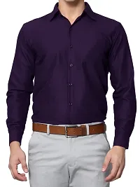 Reliable Navy Blue Cotton Solid Long Sleeve Formal Shirts For Men-thumb3