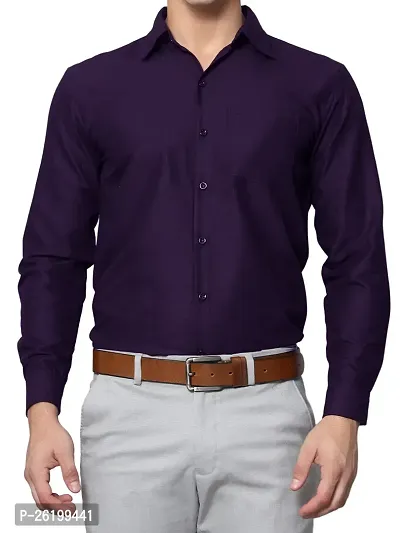 Reliable Navy Blue Cotton Solid Long Sleeve Formal Shirts For Men-thumb4