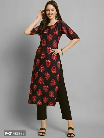 Elegant Crepe Printed Kurta with Bottom Set For Women-thumb2