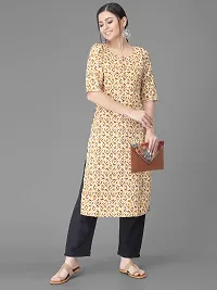 Elegant Beige Crepe Printed Straight Kurta Bottom Set For Women-thumb1