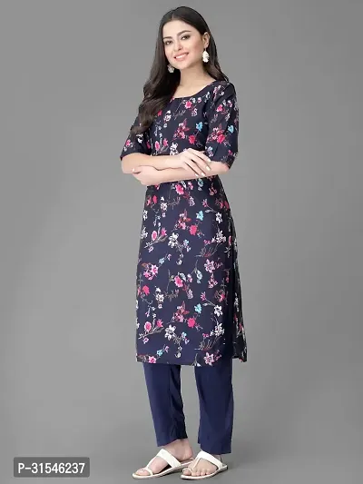 Stylish Crepe Printed Straight Kurta With Pant Set For Women-thumb4