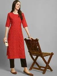 Stylish Red Crepe Printed Kurta Bottom Set For Women-thumb1