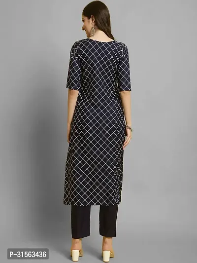 Elegant Crepe Checked Kurta with Pant Set For Women-thumb4