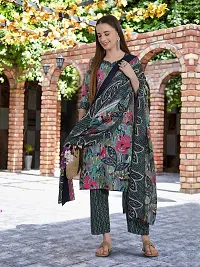 Elegant Printed Cotton Blend Kurta with Pant And Dupatta Set For Women-thumb4