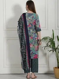 Stylish Multicoloured Cotton Blend Printed Kurta Bottom and Dupatta Set For Women-thumb2