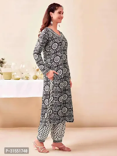 Stylish Black Kurta Bottom Dupatta Set For Women-thumb3