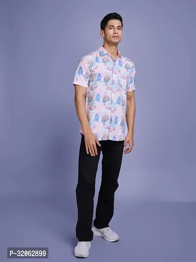 Trendy Cotton Blend Printed Half Sleeve Casual Shirt For Men-thumb0