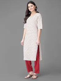 Stylish Crepe Printed Straight Kurta With Pant Set For Women-thumb3