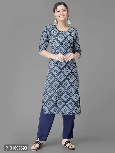 Elegant Crepe Printed Kurta with Pant Set For Women-thumb3