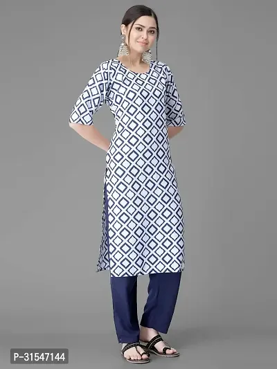 Stylish Crepe Kurta Bottom Set Printed Straight Kurta With Pant Set For Women-thumb5