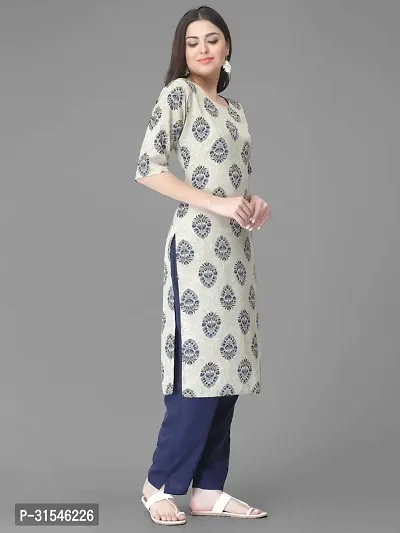 Stylish Crepe Printed Straight Kurta With Pant Set For Women-thumb5