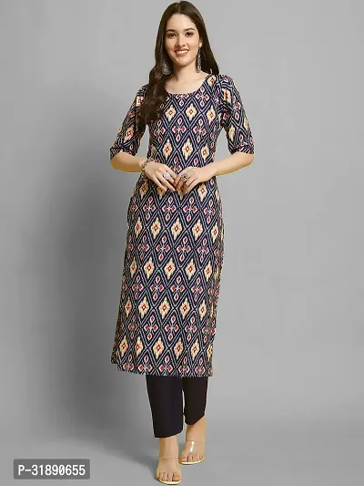 Elegant Crepe Printed Kurta with Pant Set For Women-thumb2