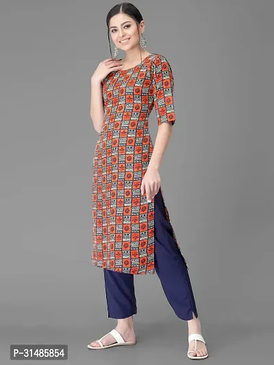 Stylish Multicoloured Crepe Printed Kurta Bottom Set For Women-thumb4