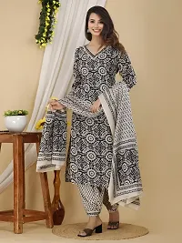 Stylish Black Kurta, Bottom And Dupatta Set For Women-thumb1