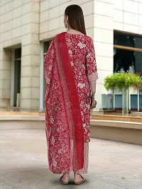 Stylish Pink Cotton Blend Printed Kurta, Bottom and Dupatta Set For Women-thumb2