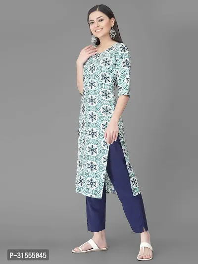 Stylish Multicoloured Crepe Printed Kurta Bottom Set For Women-thumb4