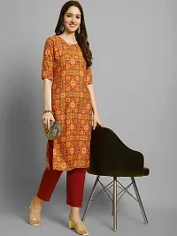 Stylish Crepe Printed Straight Kurta With Pant Set For Women-thumb1