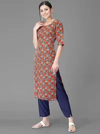 Stylish Crepe Printed Straight Kurta With Pant Set For Women-thumb3