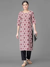 Elegant Red Crepe Printed Straight Kurta Bottom Set Set For Women-thumb1