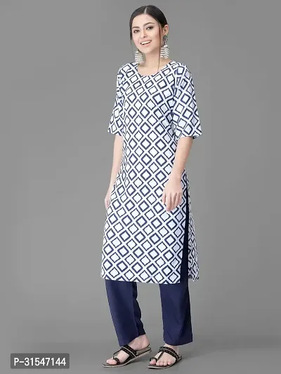 Stylish Crepe Kurta Bottom Set Printed Straight Kurta With Pant Set For Women-thumb4