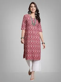 Stylish Peach Crepe Printed Kurta Bottom Set For Women-thumb1