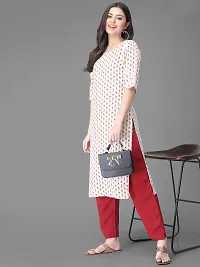 Stylish Crepe Printed Straight Kurta With Pant Set For Women-thumb1