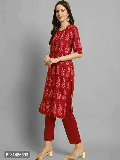 Elegant Crepe Printed Kurta with Bottom Set For Women-thumb4