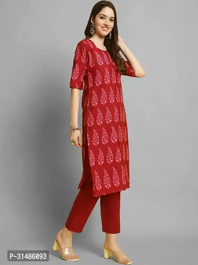 Elegant Crepe Printed Kurta with Bottom Set For Women-thumb5