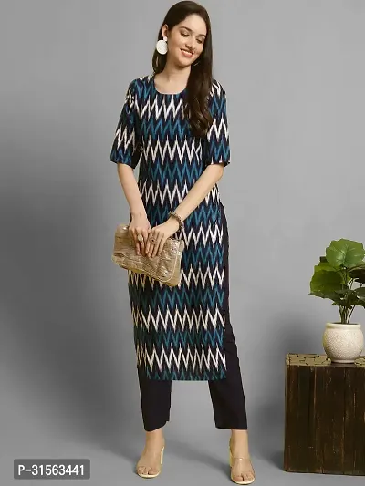 Elegant Crepe Zig Zag Kurta with Pant Set For Women-thumb2