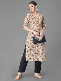 Stylish Crepe Printed Straight Kurta With Pant Set For Women-thumb1