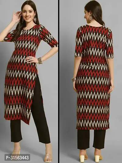 Elegant Crepe Zig Zag Kurta with Pant Set For Women-thumb0