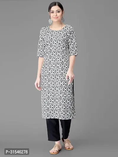 Stylish Crepe Printed Straight Kurta With Pant Set For Women-thumb3