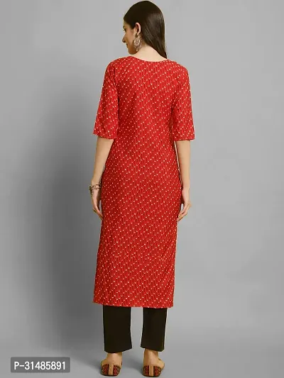 Stylish Red Crepe Printed Kurta Bottom Set For Women-thumb4