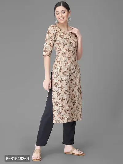 Stylish Crepe Printed Straight Kurta With Pant Set For Women-thumb5