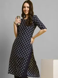 Elegant Crepe Checked Kurta with Pant Set For Women-thumb1