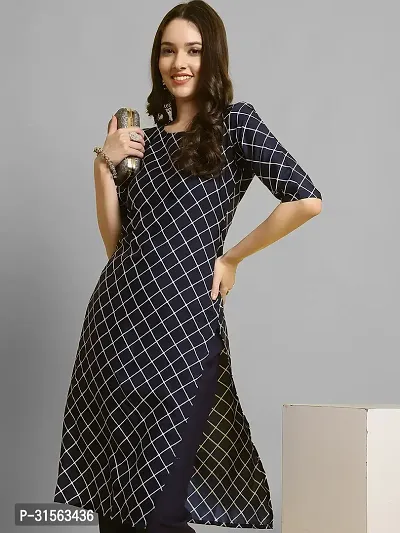 Elegant Crepe Checked Kurta with Pant Set For Women-thumb2