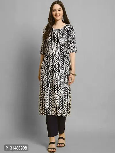 Elegant Crepe Printed Kurta with Bottom Set For Women-thumb2