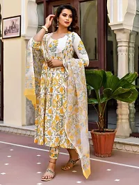 Stylish Yellow Viscose Rayon Kurta, Bottom And Dupatta Set For Women-thumb2