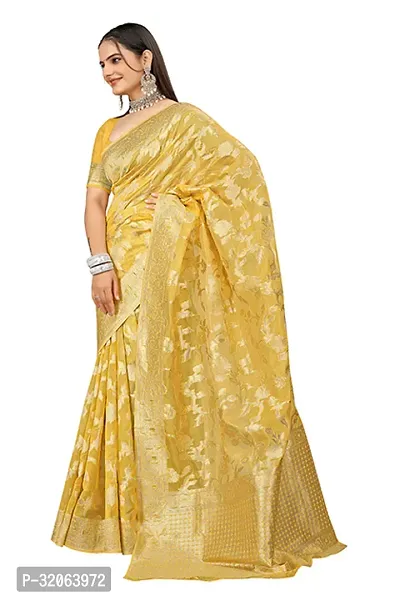 Elegant Art Silk Zari Woven Women Saree with Blouse piece-thumb3