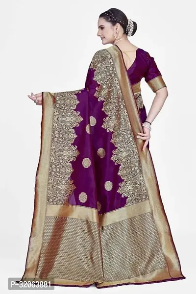 Elegant Art Silk Zari Woven Women Saree with Blouse piece-thumb2