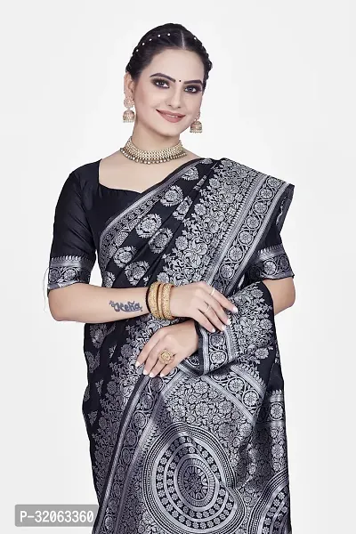 Elegant Art Silk Zari Woven Women Saree with Blouse piece-thumb5