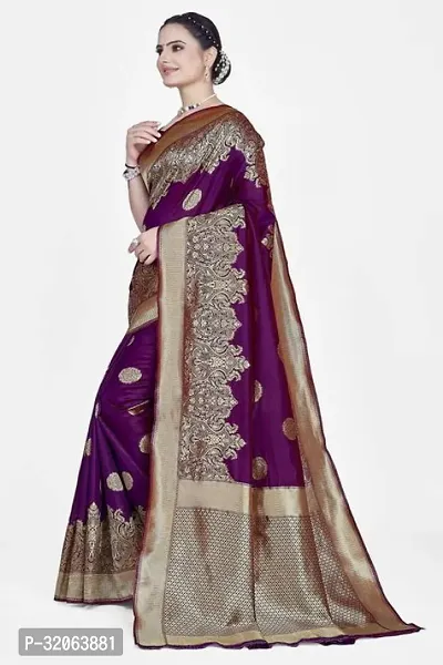 Elegant Art Silk Zari Woven Women Saree with Blouse piece-thumb3