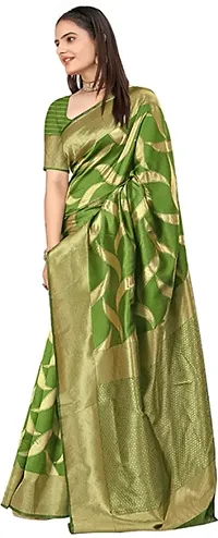 Elegant Art Silk Zari Woven Women Saree with Blouse piece-thumb2