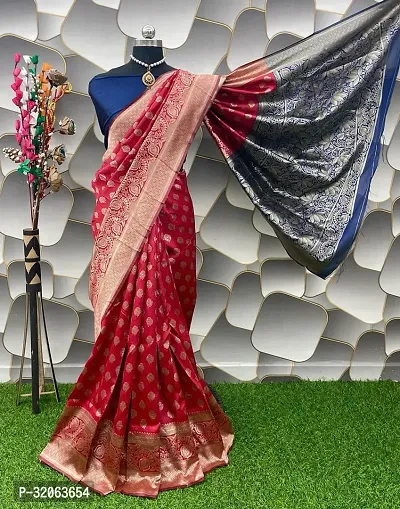 Elegant Art Silk Zari Woven Women Saree with Blouse piece