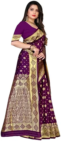 Elegant Art Silk Zari Woven Women Saree with Blouse piece-thumb2