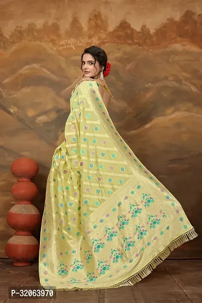 Elegant Organza Zari Woven Women Saree with Blouse piece-thumb3