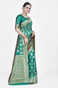 Elegant Art Silk Zari Woven Women Saree with Blouse piece-thumb3