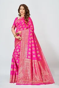 Elegant Art Silk Zari Woven Women Saree with Blouse piece-thumb2